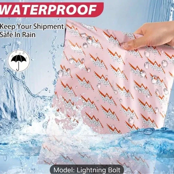 Polymailers (20) 10x13” Pink and Red Lightning Bolt Bags New with self sealing - Picture 4 of 7